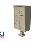 Florence vital™ CBU mailbox and pedestal (included in each mailbox purchase) provides a secure, free standing outdoor solution for your neighborhood centralized mail delivery needs. Pre-configured units include built-in parcel lockers and outgoing mail collection for added convenience and can be used alone or in large groupings to accommodate every project type.