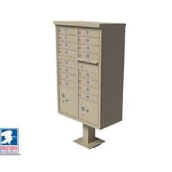 Florence vital™ CBU mailbox and pedestal (included in each mailbox purchase) provides a secure, free standing outdoor solution for your neighborhood centralized mail delivery needs. Pre-configured units include built-in parcel lockers and outgoing mail collection for added convenience and can be used alone or in large groupings to accommodate every project type.