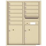 10 Tenant Doors with 2 Parcel Locker and Outgoing Mail Compartment - 4C Recessed Mount versatile™ - Model 4C11D-10