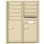 9 Tenant Doors with 2 Parcel Lockers and Outgoing Mail Compartment - 4C Recessed Mount versatile™ - Model 4C11D-09