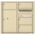4 Tenant Doors with 1 Parcel Locker and Outgoing Mail Compartment - 4C Recessed Mount versatile™ - Model 4C08D-04