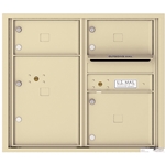 3 Tenant Doors with 1 Parcel Locker and Outgoing Mail Compartment - 4C Recessed Mount versatile™ - Model 4C07D-03