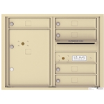 5 Tenant Doors with 1 Parcel Lockers and Outgoing Mail Compartment - 4C Recessed Mount versatile™ - Model 4C06D-05