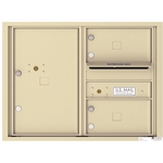 2 Tenant Doors with 1 Parcel Locker and Outgoing Mail Compartment - 4C Recessed Mount versatile™ - Model 4C06D-02