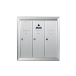 Three Compartment - 1200 Series Vertical Recessed Mount USPS Replacement Approved - Apartment Style Mailboxes - Model 12503HA