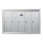 Five Compartment - 1200 Series Vertical Recessed Mount USPS Replacement Approved - Apartment Style Mailboxes - Model 12505HA