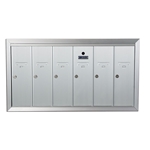 Six Compartment - 1200 Series Vertical Recessed Mount USPS Replacement Approved - Apartment Style Mailboxes - Model 12506HA