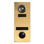Mechanical Door Chime - Anodized Gold - with Wide Angle Viewer or Optional UL (Fire Rated) Viewer, Name and Number Slots - Model 686102-02