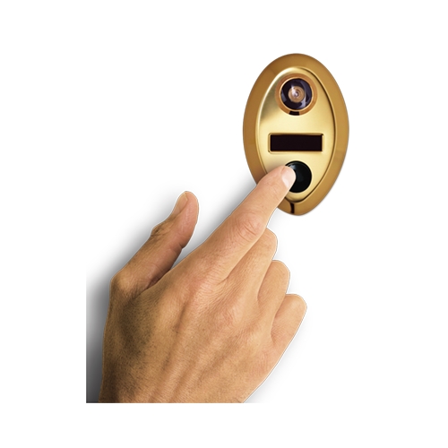 Mechanical Door Chime - Anodized Aluminum - with Wide Angle Viewer