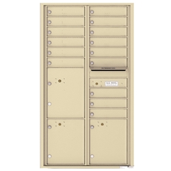 15 Tenant Doors with 3 Parcel Lockers and Outgoing Mail Compartment - 4C Recessed Mount versatile™ - Model 4C16D-15