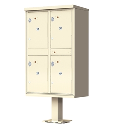 4 Door Pedestal Style - High Security Outdoor Parcel Locker (Pedestal Included) - valiant™ 1590-T2