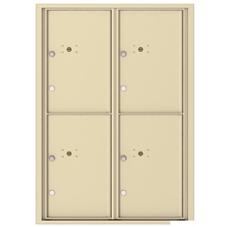 4 Parcel Doors / Parcel Lockers - 4C Recessed Mount versatile™ - Model 4C12D-4P