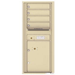 4 Tenant Doors with 1 Parcel Locker and Outgoing Mail Compartment - 4C Recessed Mount versatile™ - Model 4C11S-04