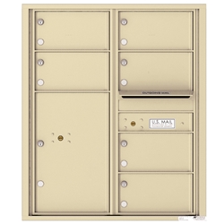 6 Tenant Doors with 1 Parcel Locker and Outgoing Mail Compartment - 4C Recessed Mount versatile™ - Model 4C10D-06