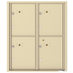 4 Parcel Doors / Parcel Lockers - 4C Recessed Mount versatile™ - Model 4CADD-4P