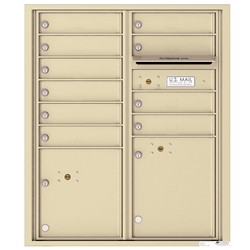 Florence 4C mailboxes are USPS Approved and meet or exceed STD-4C requirements for new construction and major renovations. They are also ideal for private delivery applications. 10 Tenant Doors with 2 Parcel Lockers and Outgoing Mail Compartment - 4C Recessed Mount versatile™ - Model 4CADD-10