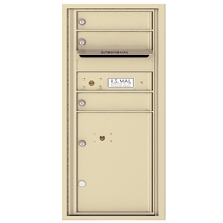 3 Tenant Doors with 1 Parcel Locker and Outgoing Mail Compartment - 4C Recessed Mount versatile™ - Model 4CADS-03