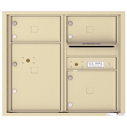 3 Tenant Doors with 1 Parcel Locker and Outgoing Mail Compartment - 4C Recessed Mount versatile™ - Model 4C07D-03