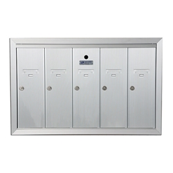 Five Compartment - 1200 Series Vertical Recessed Mount USPS Replacement Approved - Apartment Style Mailboxes - Model 12505HA