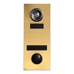 Mechanical Door Chime - Gold Chrome - with Wide Angle Viewer or Optional UL (Fire Rated) Viewer, Name and Number Slots - Model 686106-02